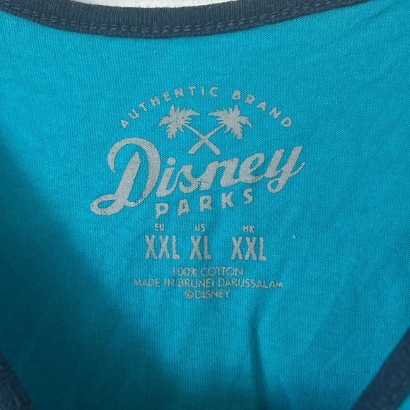 Disney Teal Mickey Mouse Embroidered Logo Tank Top - Picture 2 of 4